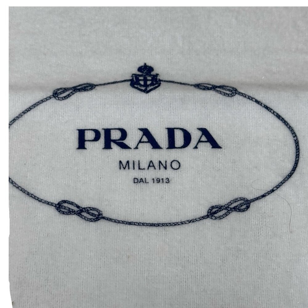Prada Milano White Drawstring Dust Bag 13.5”x8.5” Cotton Blend Handbags Or Shoes - Picture 2 of 7